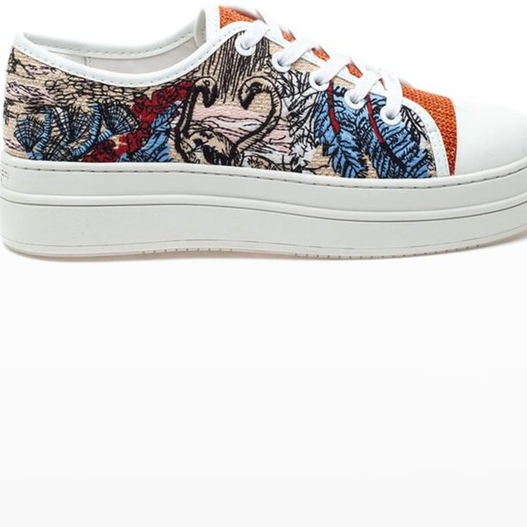 J/Slides Nikki Embroidered Low-Top Women's Sneakers - Picture 4 of 5